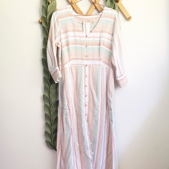 Soft Surroundings Acarta Linen Blend Maxi Dress
